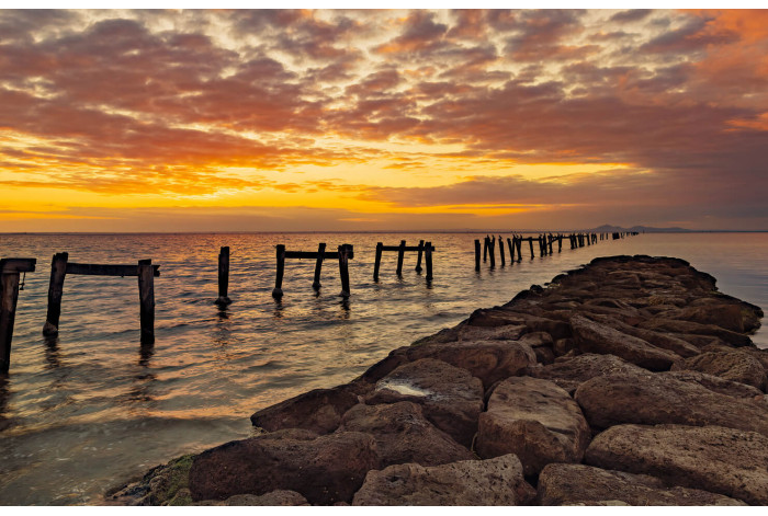 Модульная картина Закат на берегу океана | купить картину в Симферополе Модульная картина Закат на берегу океана